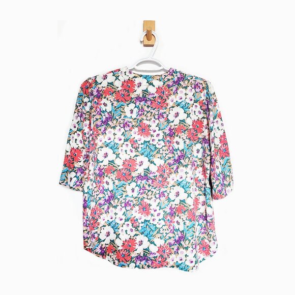 Vintage Liberty London Floral Pattern Button Down Blouse - Size M - Picture 2 of 7